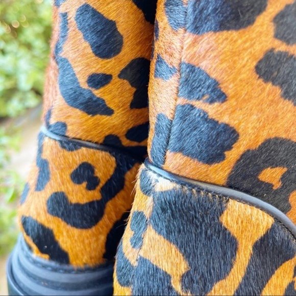 SCHUTZ Maylova Leopard Calf Hair Combat Bootie - Picture 5 of 6